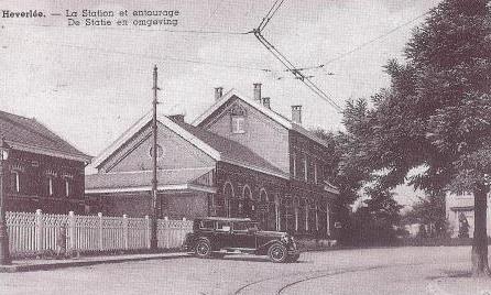  Het station van Heverlee omstreeks 1930.&nbsp; Prentkaart CEGAH 