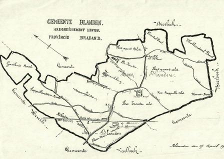  Kaartje grondgebied Blanden 1901. GHKOH 