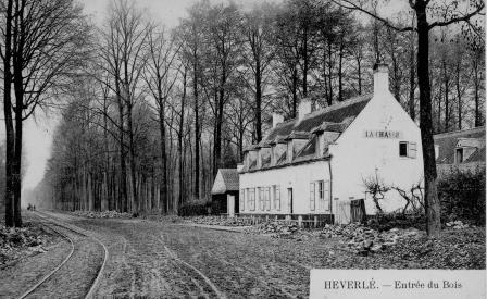 Naamsesteenweg en jachthuis 'De Jacht'. Prentkaart 1900