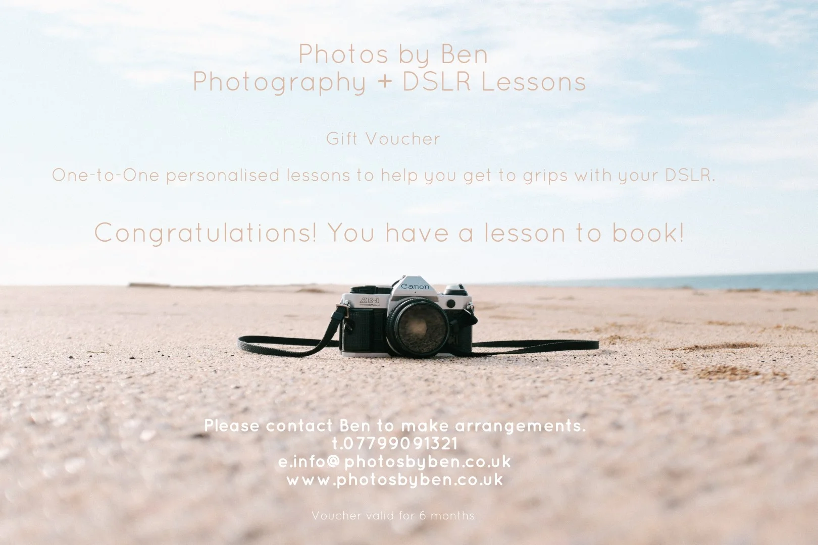 Gift Voucher - Photography for Beginners, learn how to use your DSLR in Crewe & Nantwich, Cheshire.