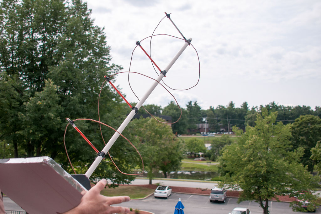 “I can make an antenna from junk, in about an hour and communicate through the satellite with it.”