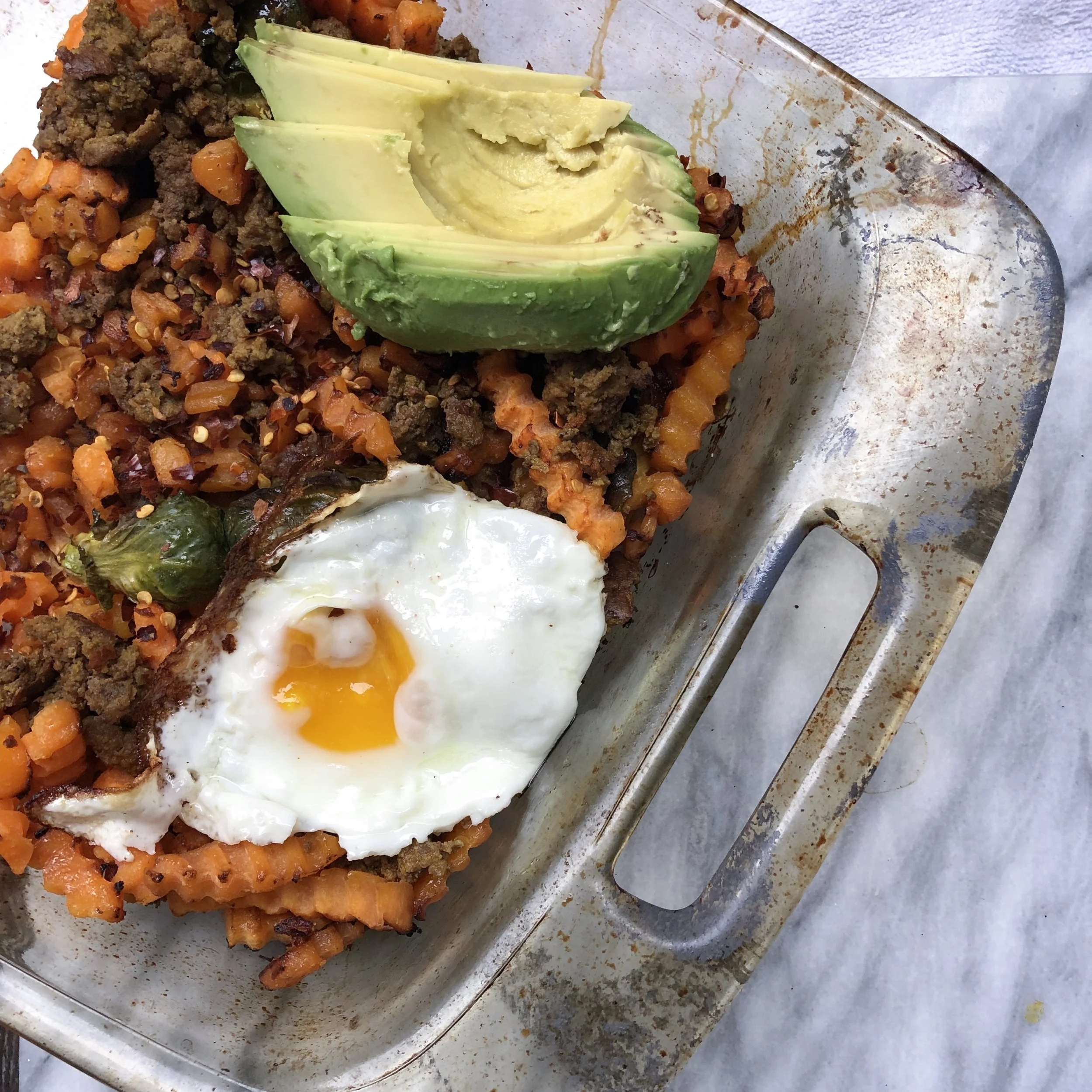 redefining "healthy" + butternut squash fry breakfast bake