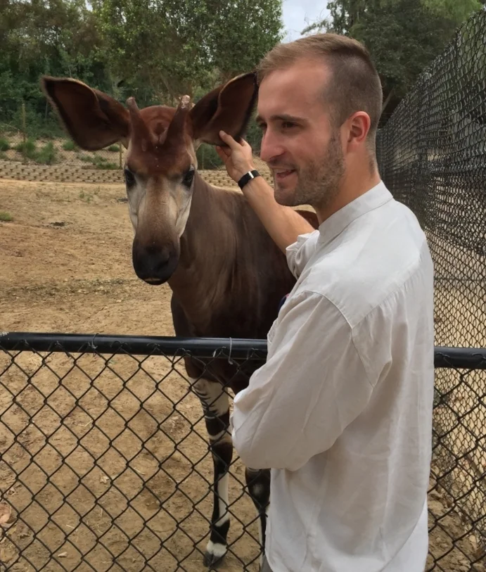 Thomas and an Okapi