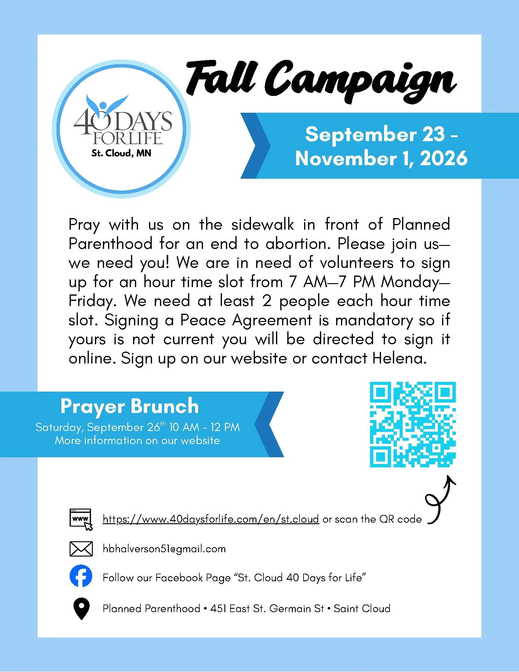 40 Days for Life - Fall Campaign - St. Cloud, MN