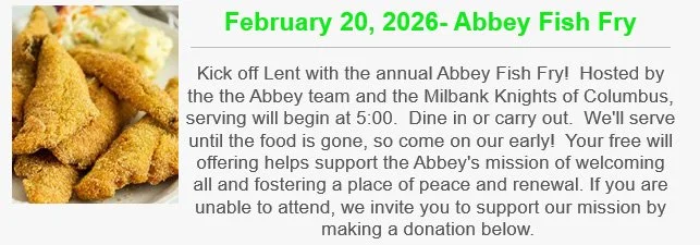 Fish Fry - Abbey of the Hills - Abbey of the Hills Inn and Retreat Center, Marvin, SD 57251