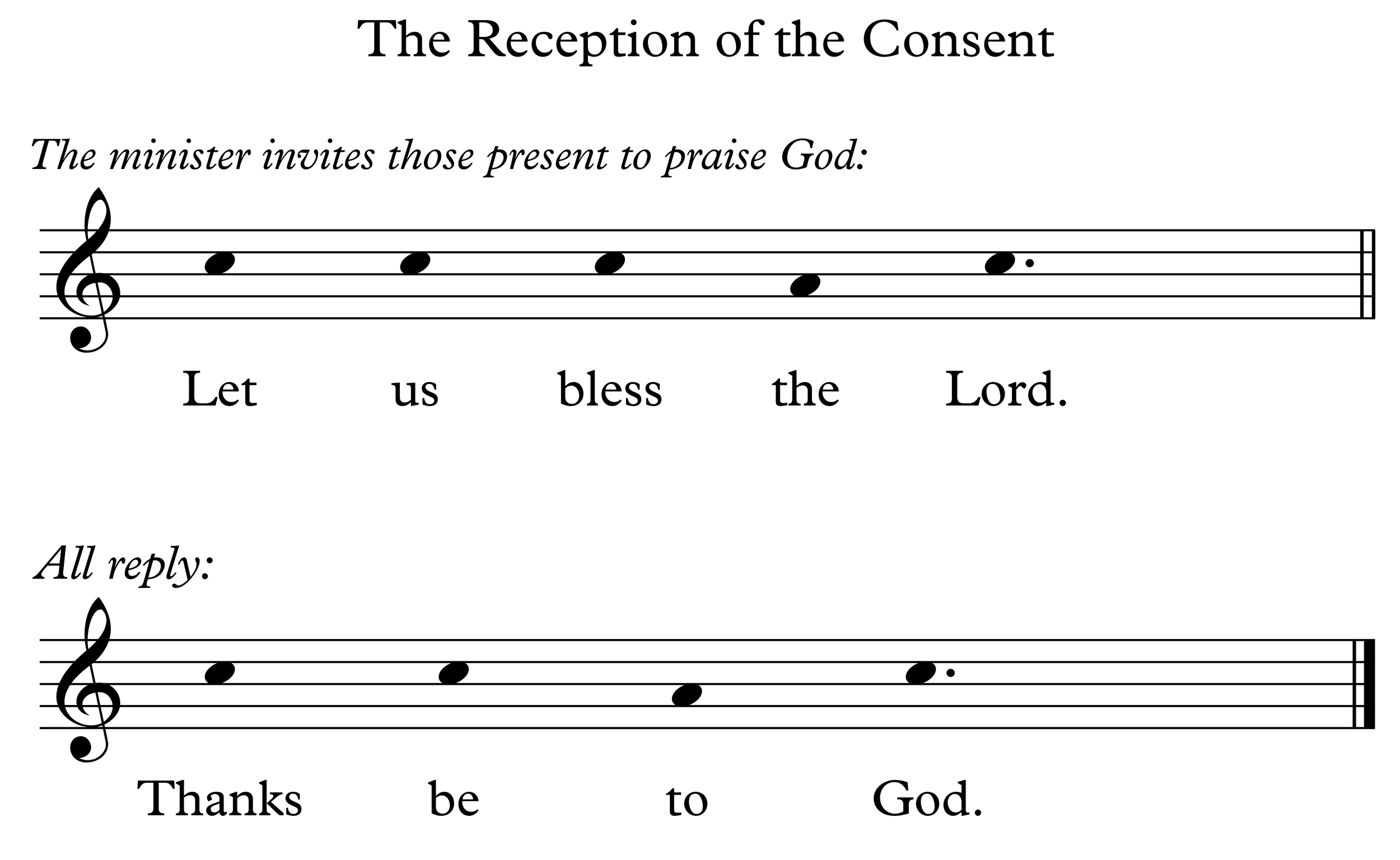 Notation for Wedding Program