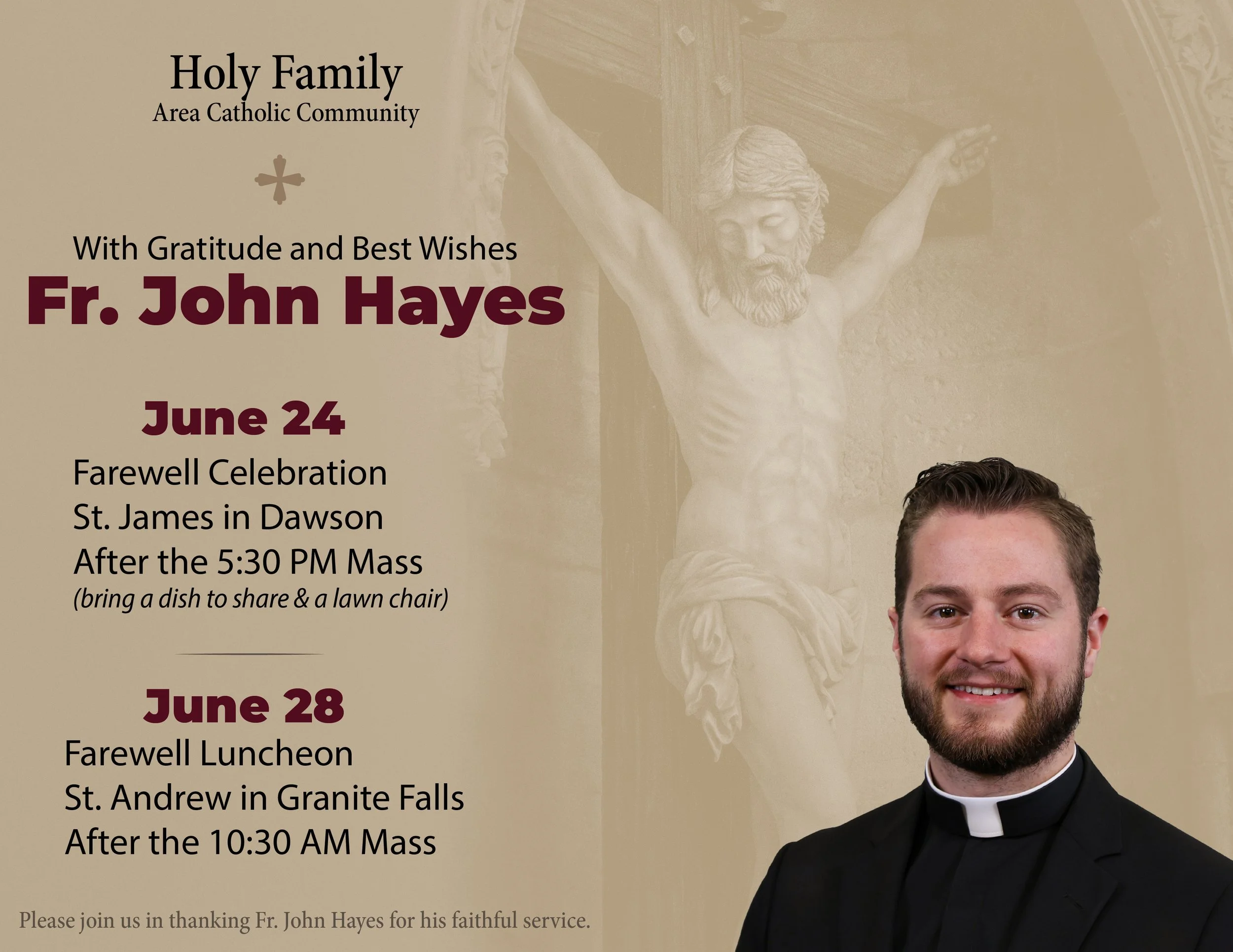 Farewell Celebrations for Fr. John Hayes