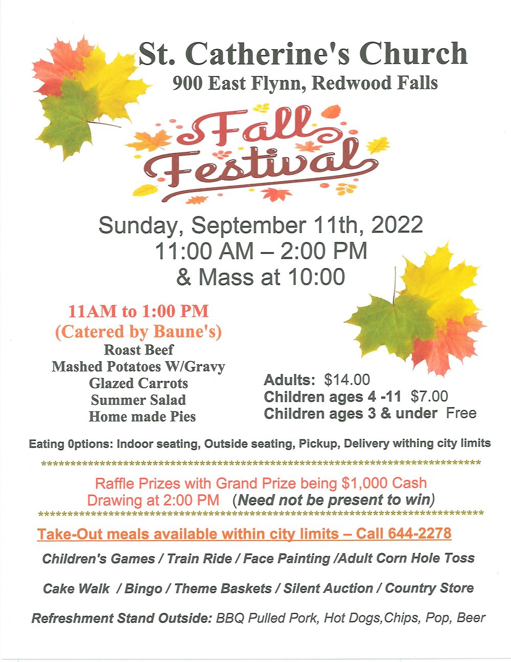 Fal Festival - St. Catherine, Redwood Falls — Diocese of New Ulm