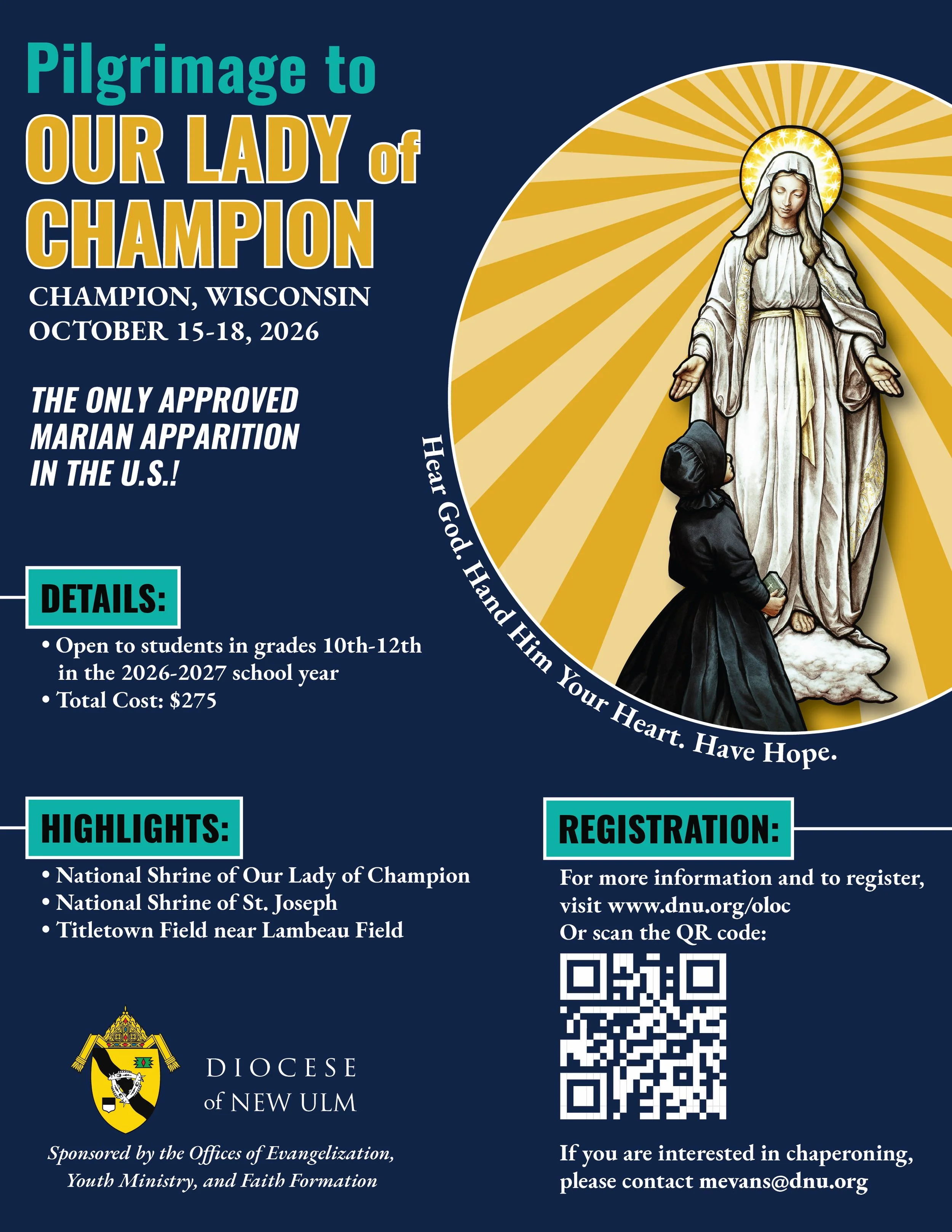 Youth Pilgrimage to Our Lady of Champion