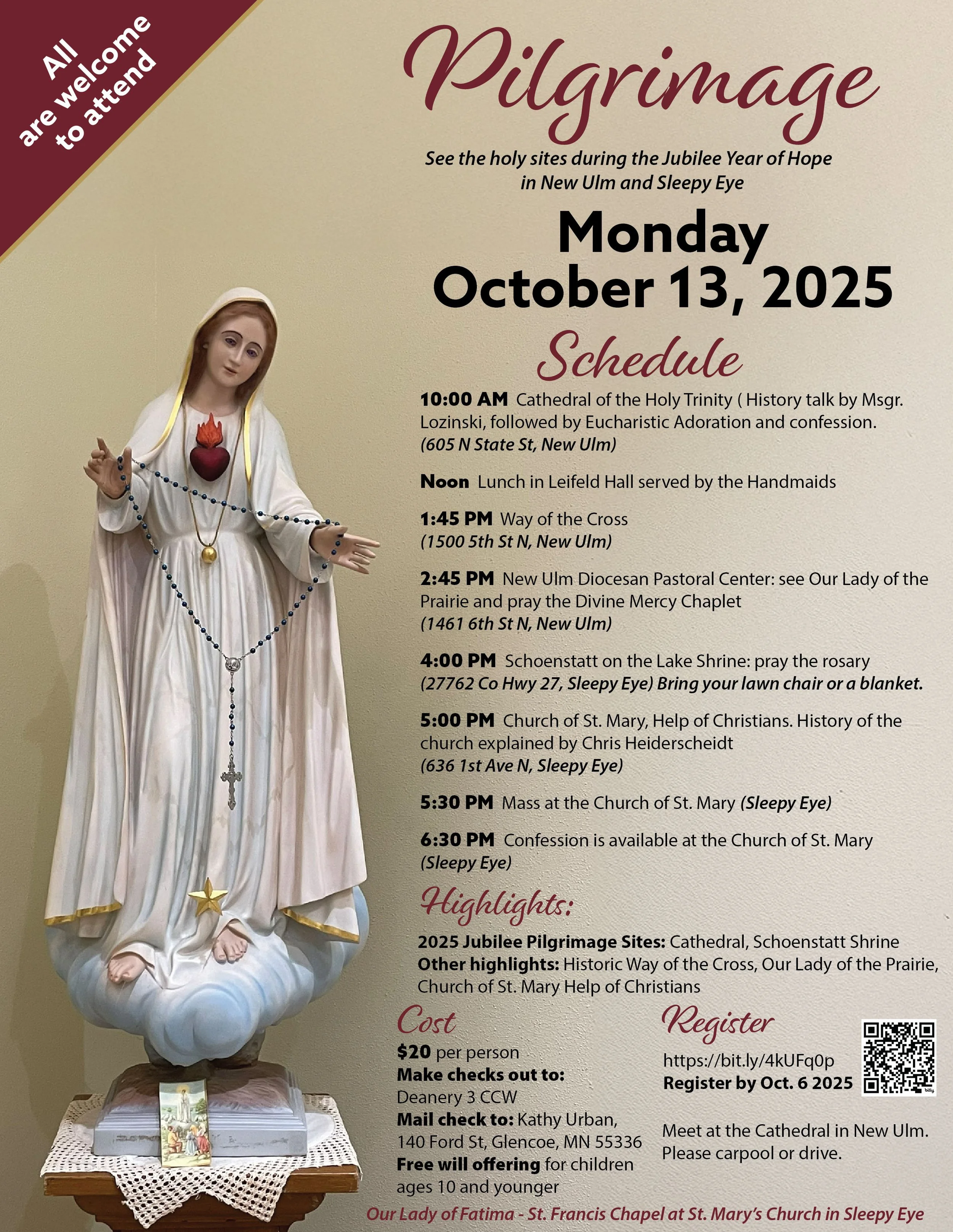 Deanery 3 CCW Pilgrimage - Holy Sites in New Ulm and Sleepy Eye