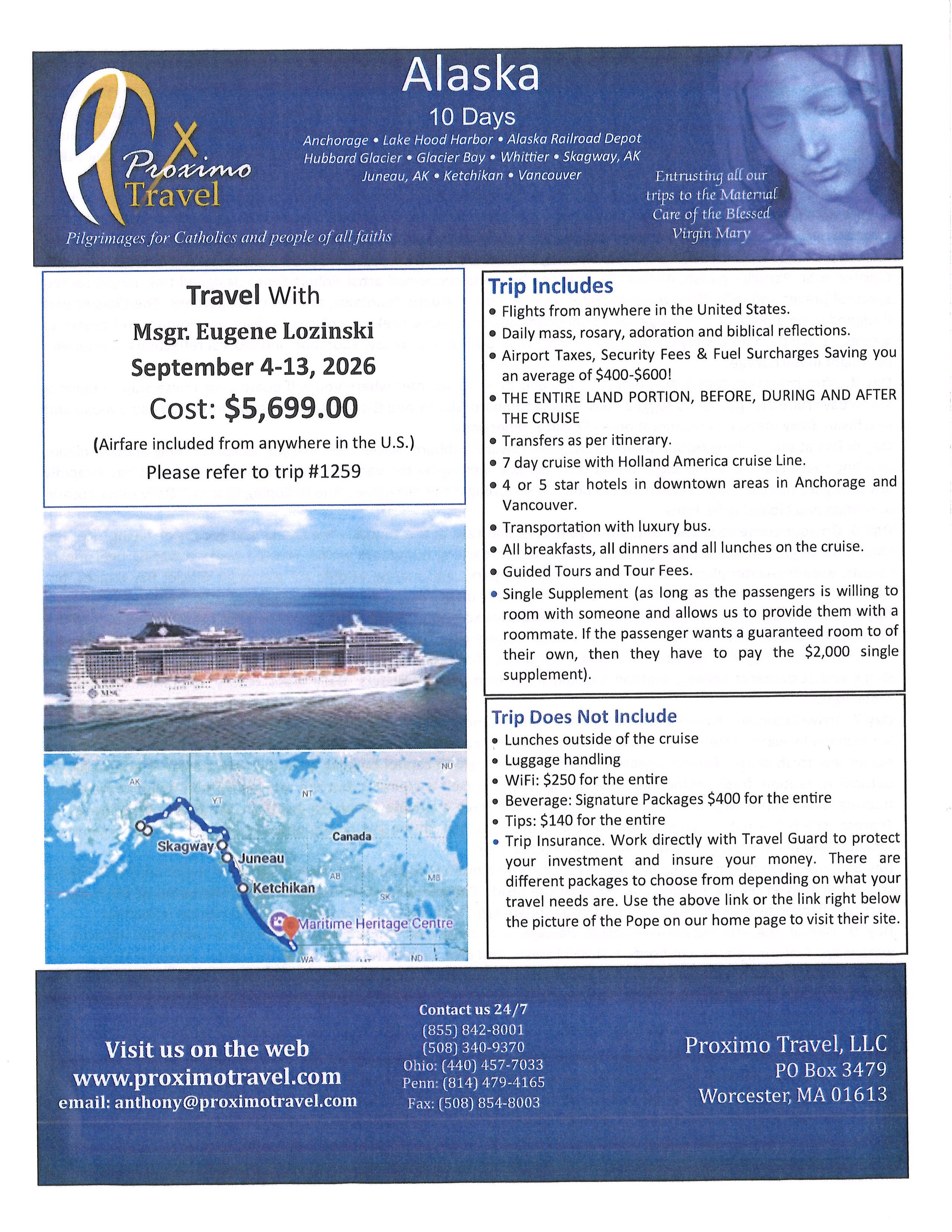 Travel with Msgr. Lozinski to Alaska