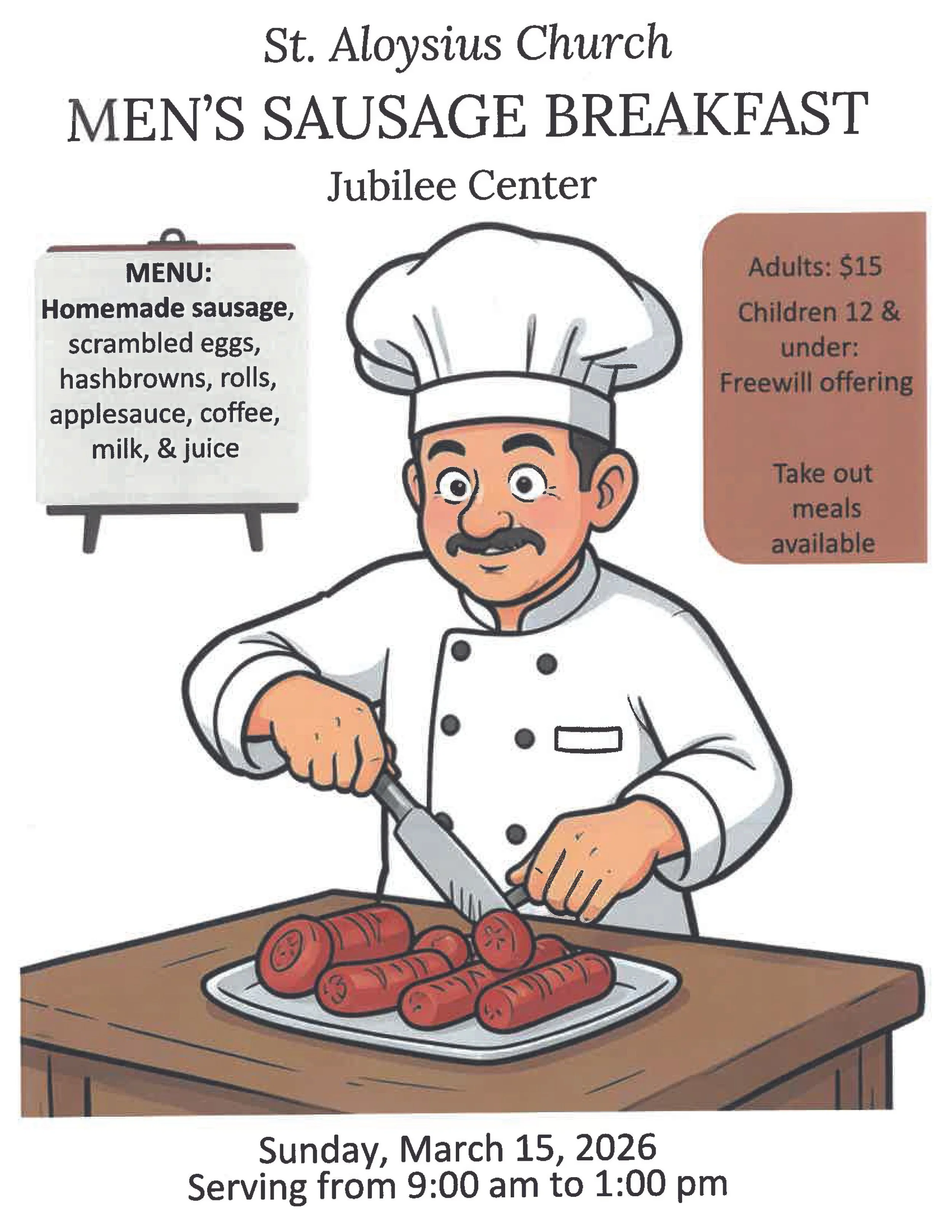 Men's Sasusage Breakfast - St. Aloysius, Olivia