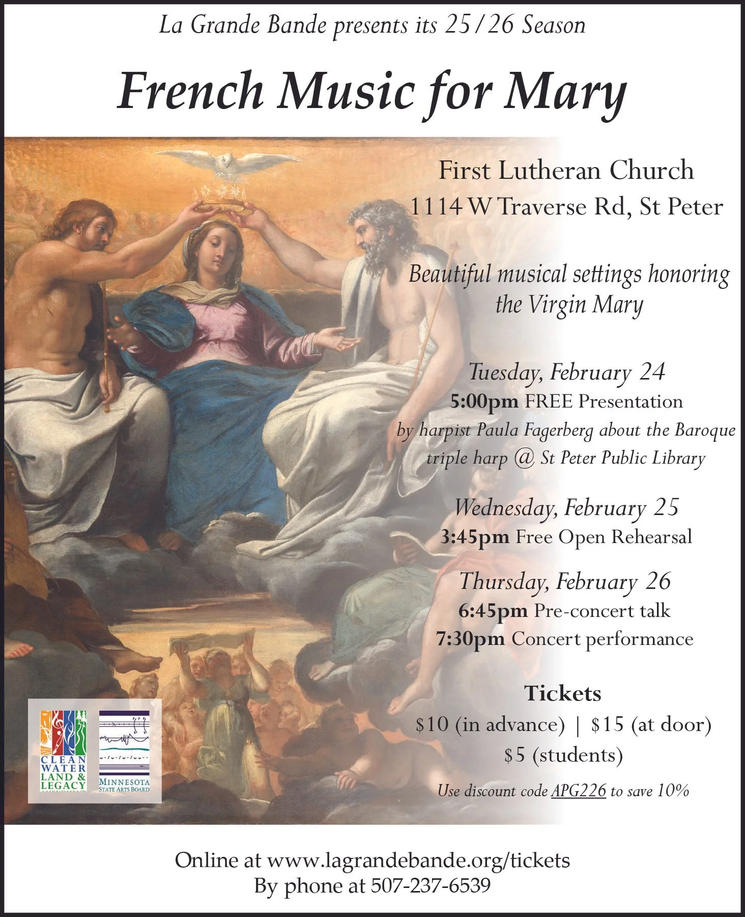 French Music for Mary - La Grande Bande - First Lutheran Church, St. Peter