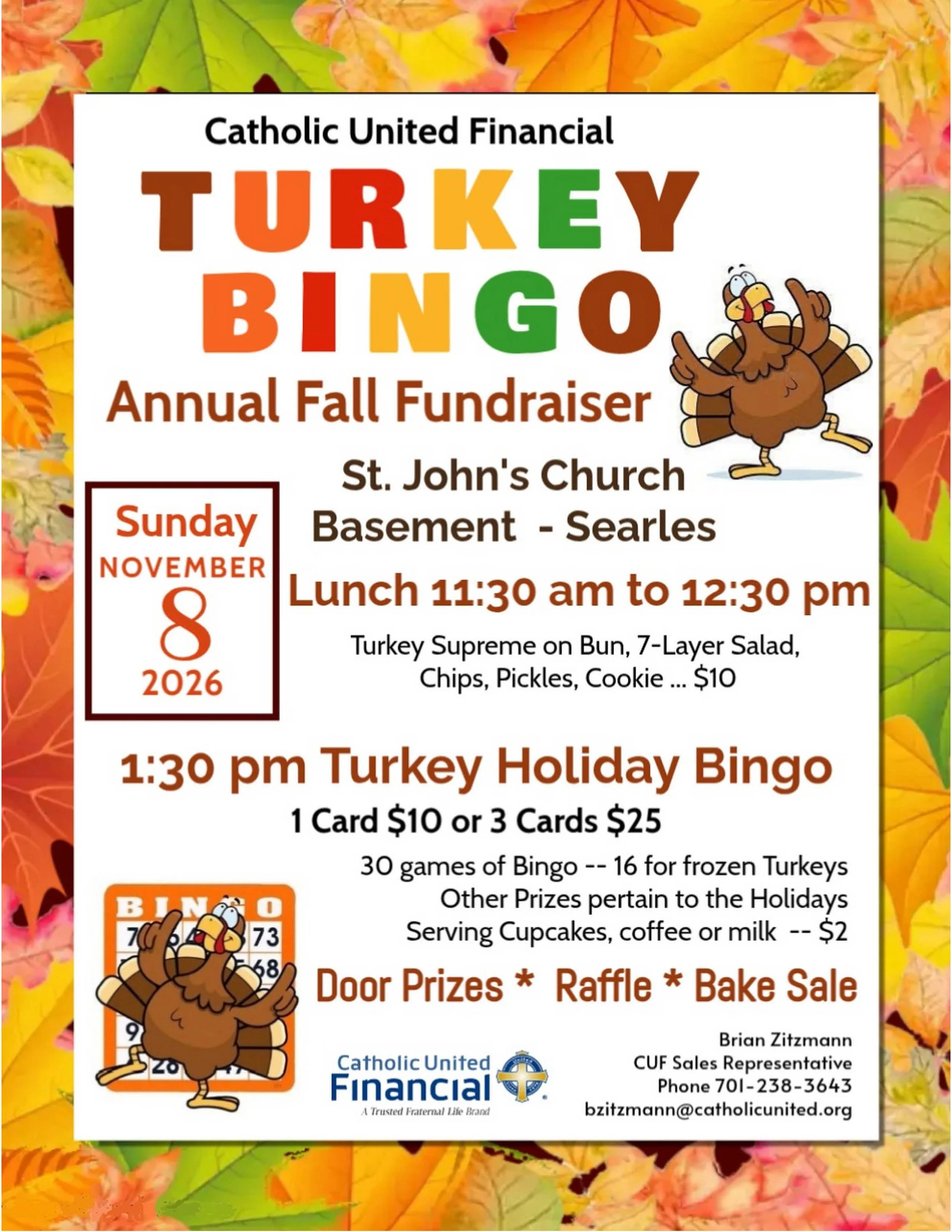 Turkey Bingo - Church of St. John, Searles
