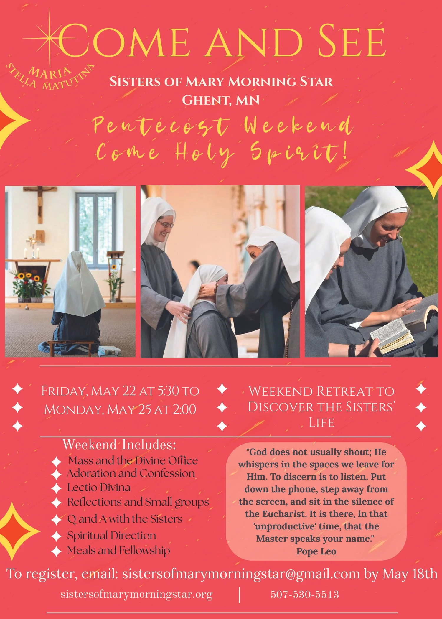 Come and See - Sisters of Mary Morning Star, Ghent, MN