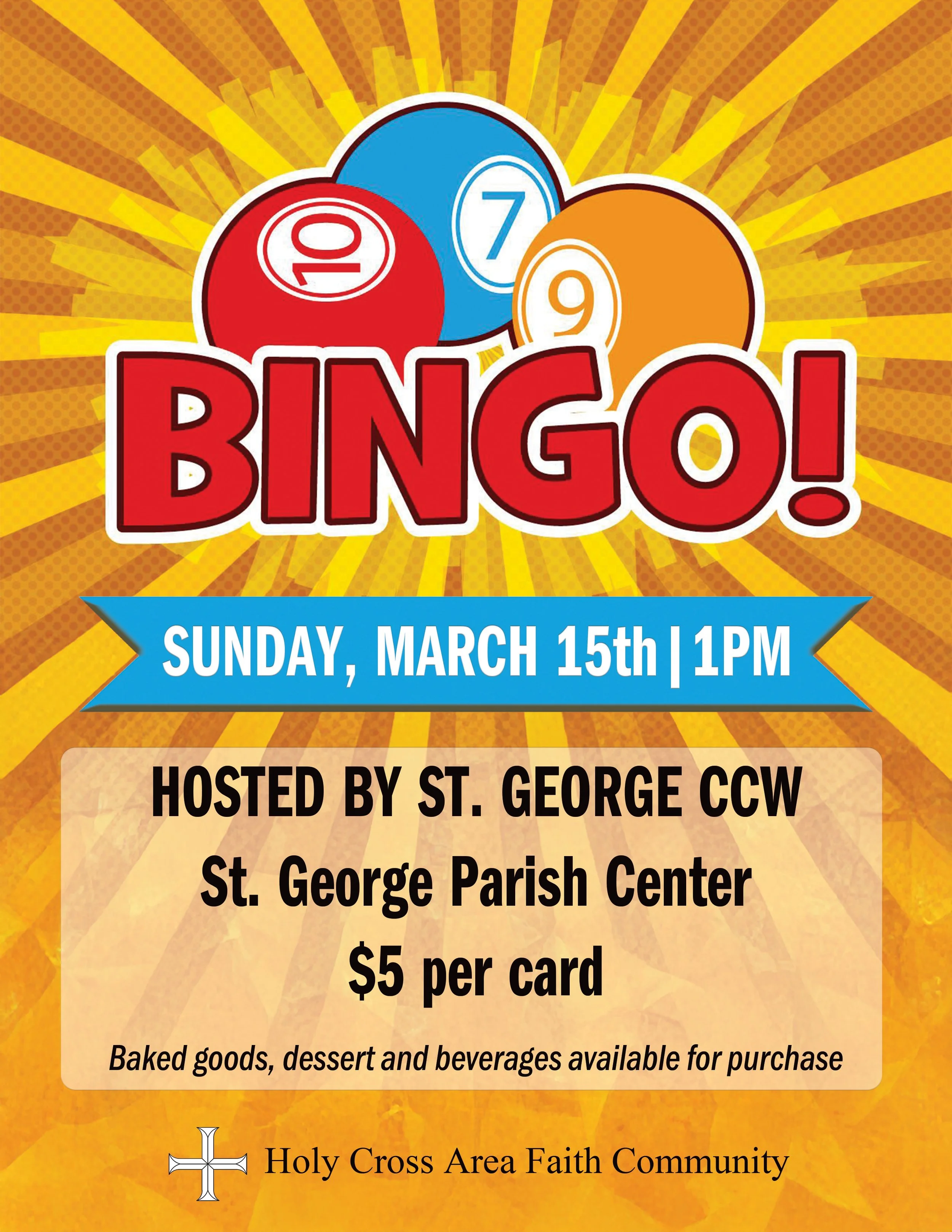 CCW Bingo - St. George CCW - St. George Parish Center