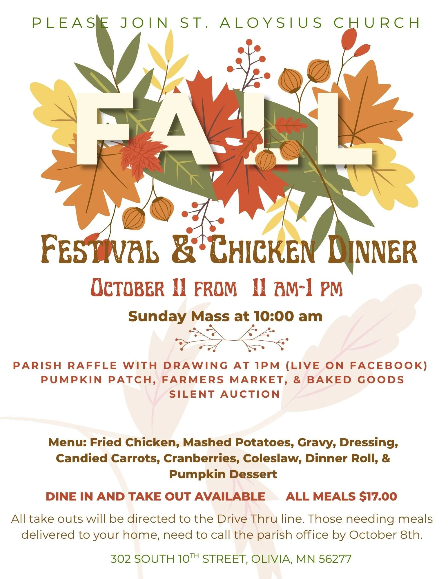 Fall Festival &amp; Chicken Dinner - St. Aloyisus, Olivia