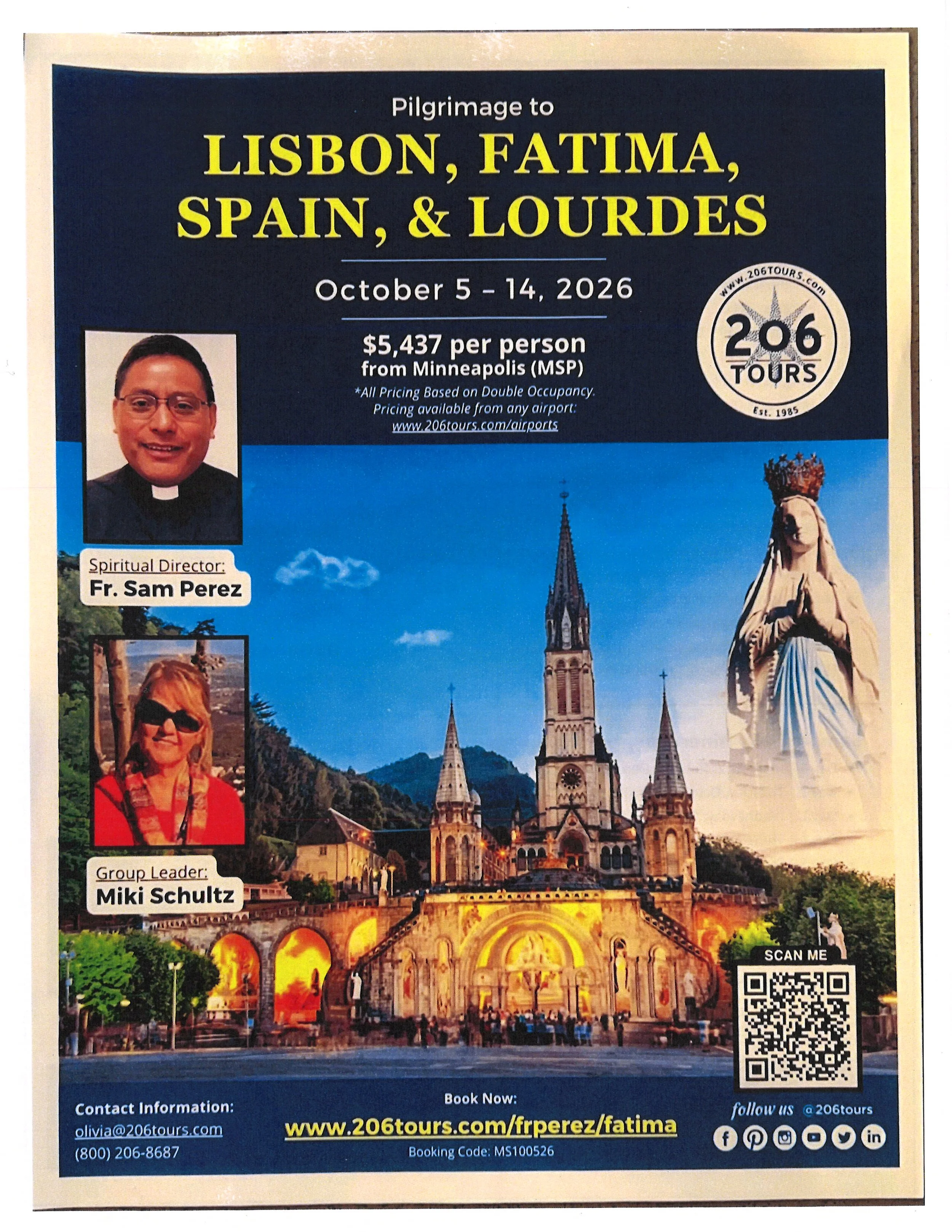 Pilgrimage with Fr. Sam Perez to Fatima &amp; Lourdes