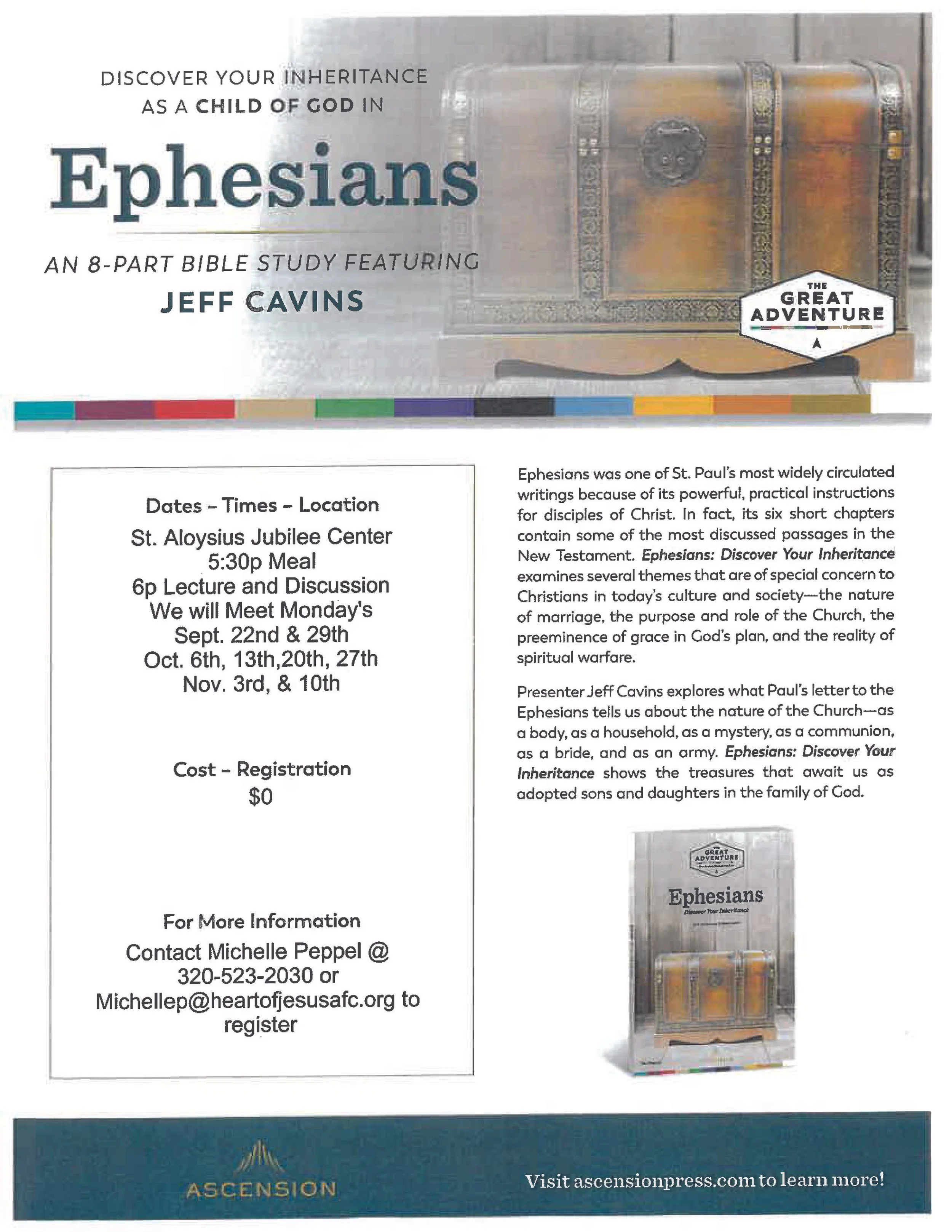 Ephesians - 8 Part Bible Study Featuring Jeff Cavins - St. Aloysious, Olivia