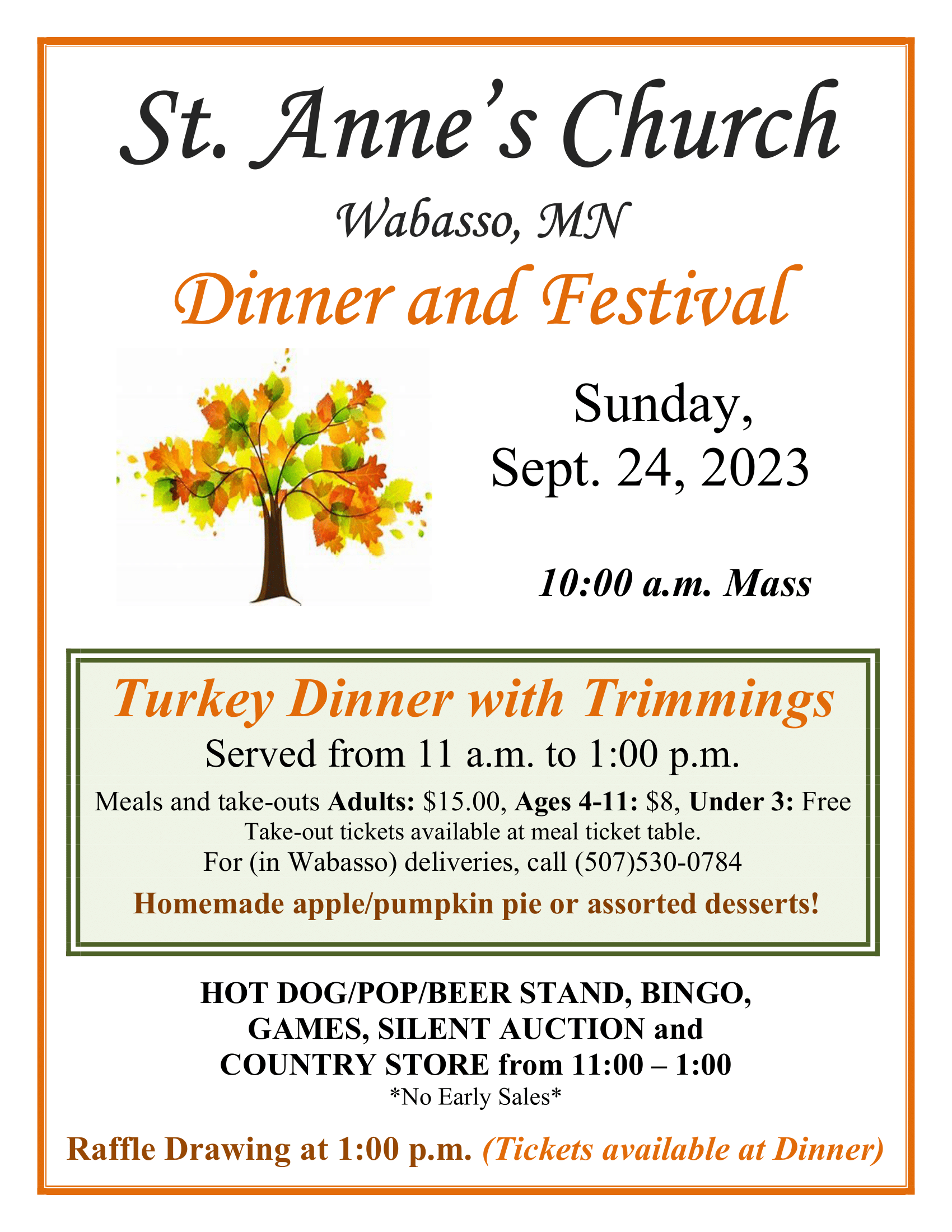 Dinner & Festival St. Anne, Wabasso — Diocese of New Ulm