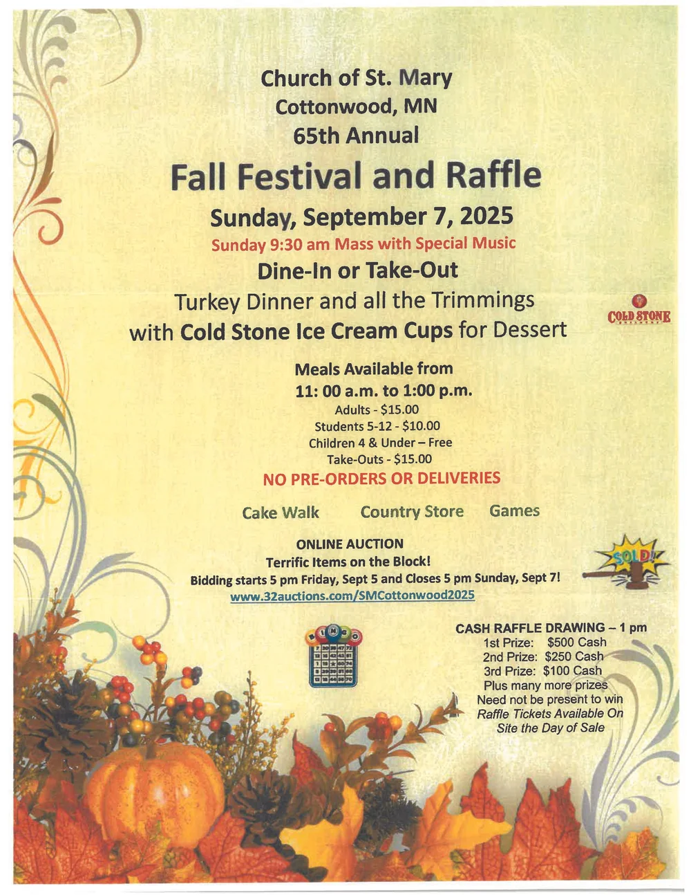 Fall Staff Rafffle Fall Festival & Raffle - Church of St. Mary, Cottonwwod — Diocese of ...