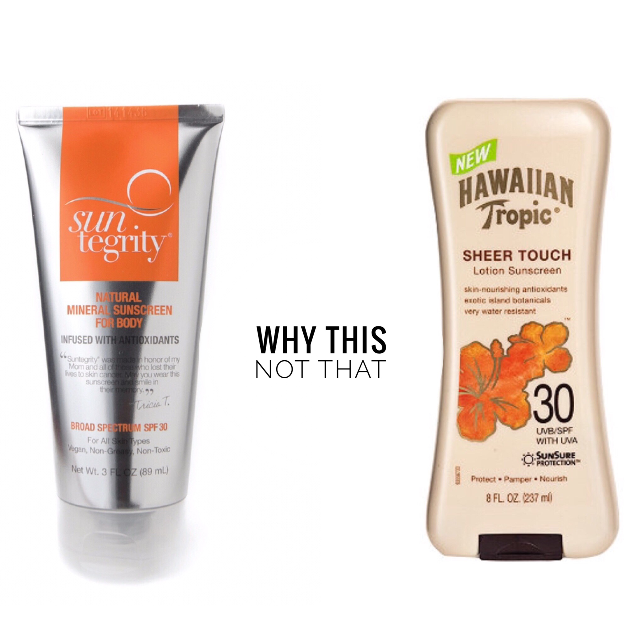 Sunscreen season is every season but with summer approaching fast you're bound to be outside more than ever. Time spent under the sun is the quickest way to age and damage our skin which is why we recommend wearing a sunscreen all year round. Unfortunately most of the sunscreens we reach for to protect our skin actually harm our bodies and our skin with toxic ingredients. Sunscreens commonly include ingredients that act as “penetration enhancers” to help the product adhere to skin. As a result, these chemicals are absorbed into the body and can be measured in blood, breast milk and urine samples. So, before slathering on your old sunscreen on yourself or your babies be sure to check the label for the following ingredients: Oxybenzone: Acts like estrogen in the body and is associated with endometriosis in women. Octinoxate: Shown to have hormone mimicking effects causing biochemical and cellular level changes in the body. In addition to reproductive system, thyroid and behavioral alterations in animal studies. Parabens: Mimic estrogen and can act as potential hormone (endocrine) system disruptor. Why slather on harsh chemicals when you are trying to protect your skin? Suntegrity’s SPF 30 Natural Mineral Body Sunscreen made Environmental Working Group's (EWG) 2016 "Best Beach & Sport Sunscreens" list and received a #1 rating in the Skin Deep Cosmetic Safety Database. It offers broad-spectrum protection and is free of harsh chemicals like parabens, phthalates, propylene glycol, mineral oil, synthetic dyes, sulfates, nanoparticles and chemical UV absorbers. It's non-greasy and contains 20% non-nano, uncoated zinc-oxide for therapeutic broad-spectrum protection against the sun’s harmful UVA and UVB rays and is loaded with antioxidants. We also carry an unscented version for sensitive skin, babies, and those who prefer no scent. Stop in and try it for yourself, your skin will thank you! 