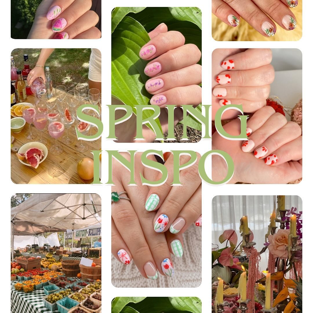 SPRING INSPO at Poppy and Monroe 

it is officially spring time &amp; the girls at poppy have currated the most spring inspired manis🌷