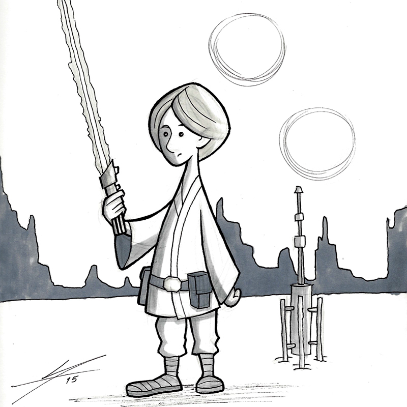 Luke Skywalker on Tatooine.