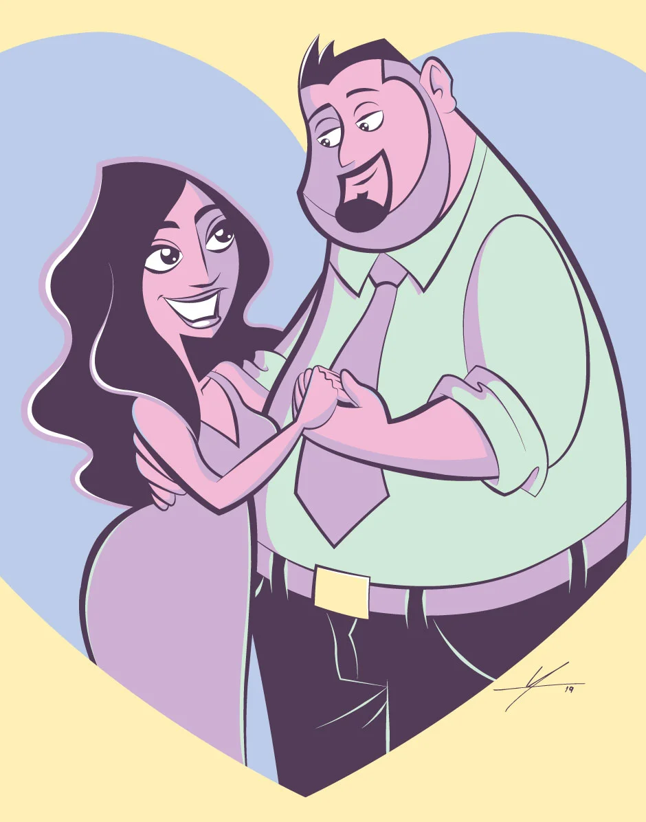 Digital Cartoon Couple Commission 2019