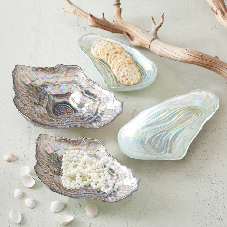 LONG ISLAND PULSE : BRING THE BEACH TO YOUR BEDROOM - "The seashells in the Hamptons will soon be covered in snow, but you can still have a piece of the beach in your home by using clam & oyster stacking dishes to store jewelry and even light bites."