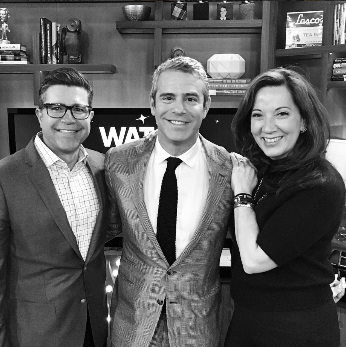 Meeting Andy Cohen at the Watch What Happens Live studio in NYC with Doug - Could I look any more excited?!