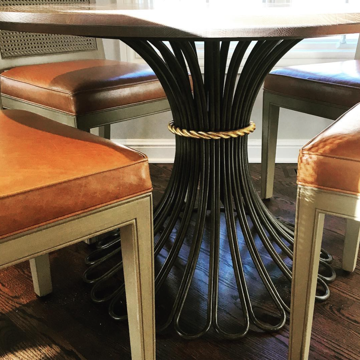 Detail shot of the beautiful Bunny Williams table we selected for a client's Family Room.