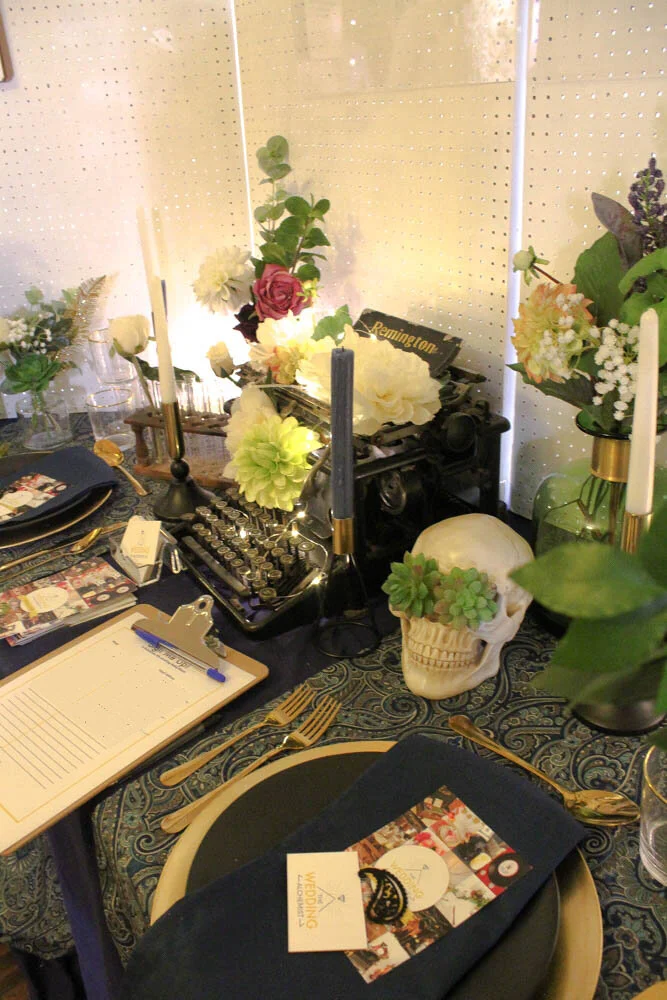 My stand at Chosen London. When you have a wedding fair in October you have to include a skull in there somewhere!