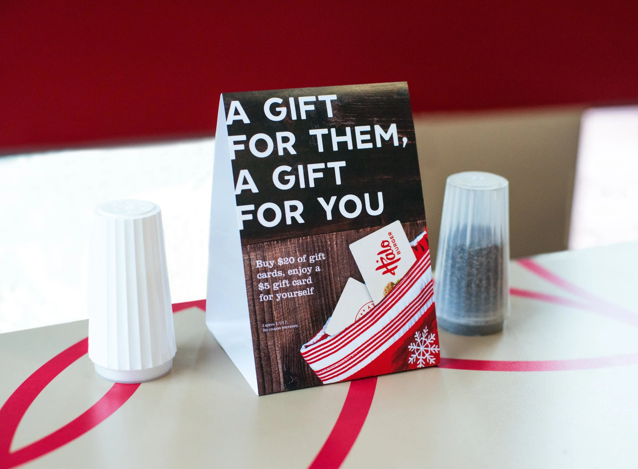 Gift Card Table Tent Christmas Design