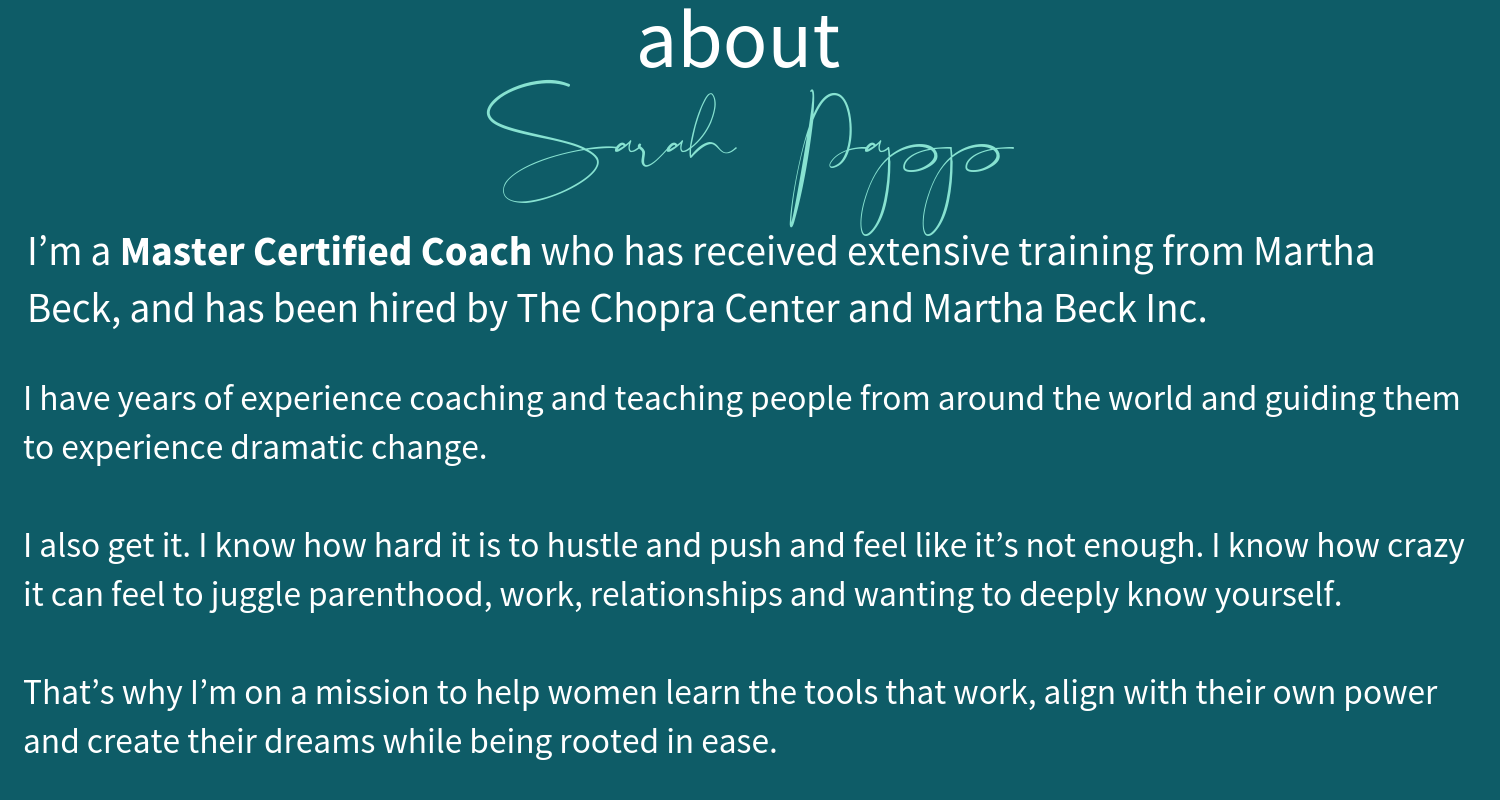 I’m a Master Certified Coach who has received extensive training from Martha Beck, and has been hired by The Chopra Center and Martha Beck Inc. I have years of experience coaching and teaching people from around the .png