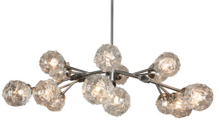 The Aurora Chandelier, with Satin Nickel Finish