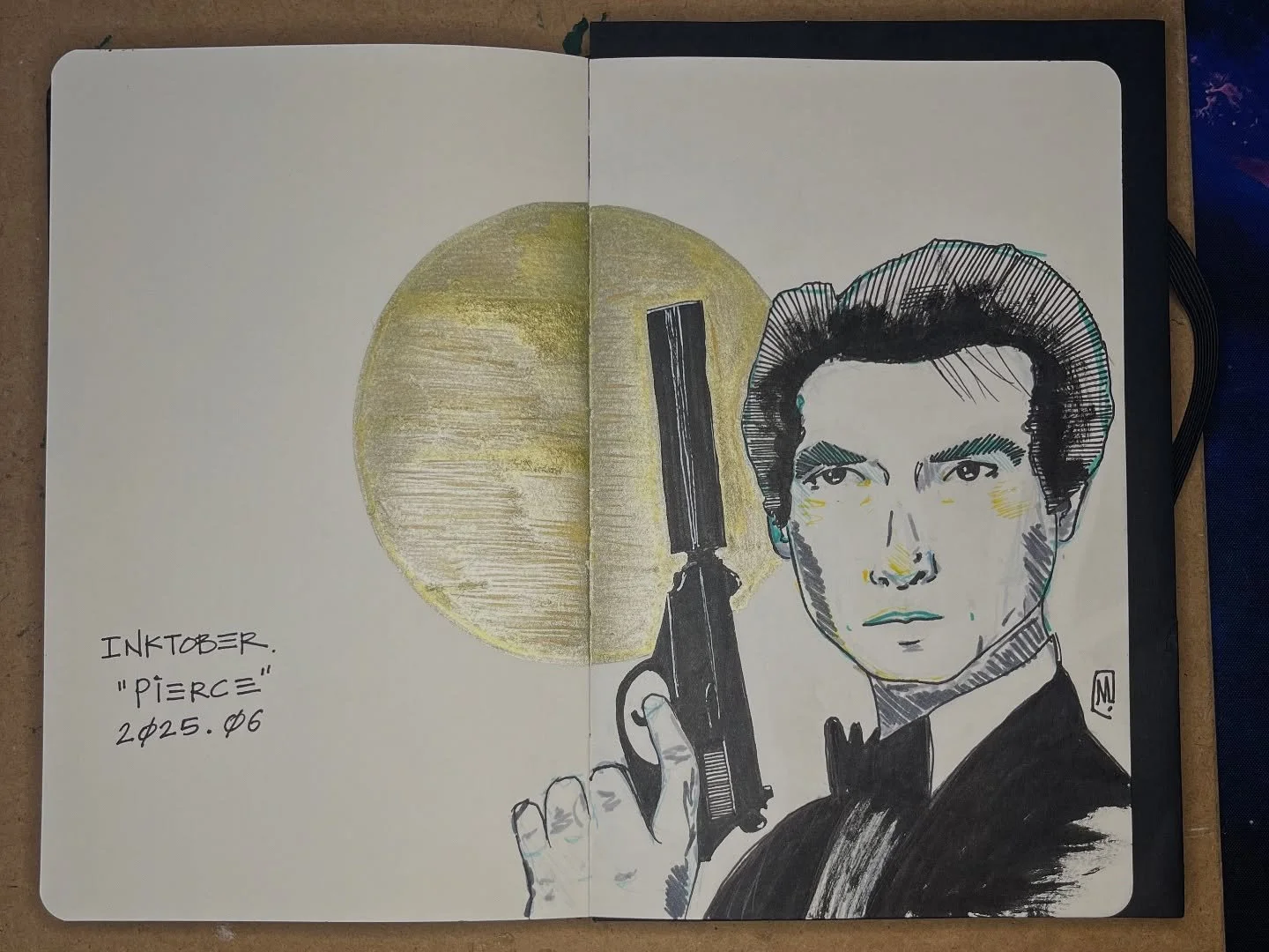 #inktober #inktober2025 #inktober2025pierce #piercebrosnan #007 #bondjamesbond #goldeneye