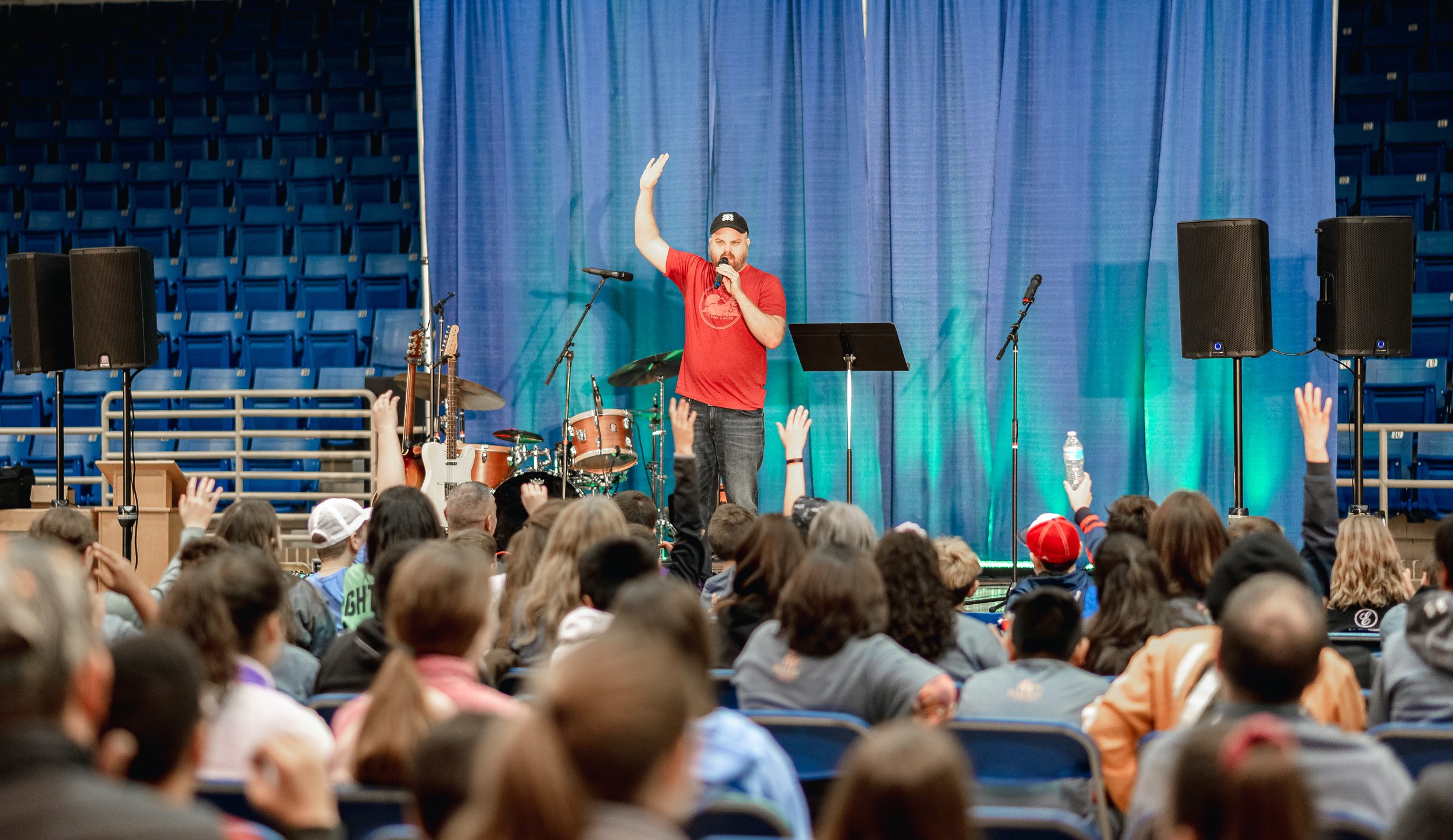 Speaking to the 2 Youth Ministry Groups at St. Mary's
