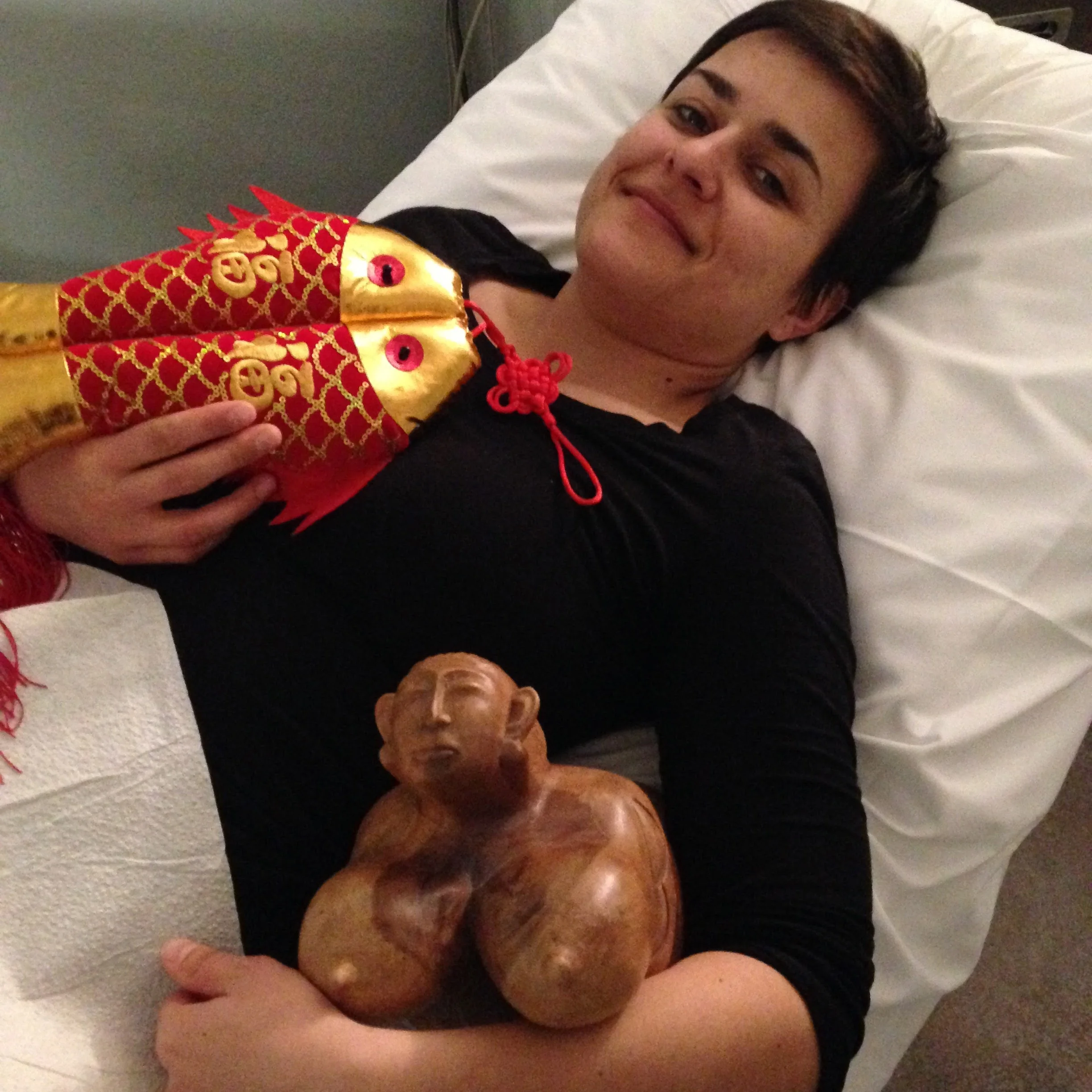 My fertility fish and goddess - good luck charms that we hoped would help me get pregnant this time!