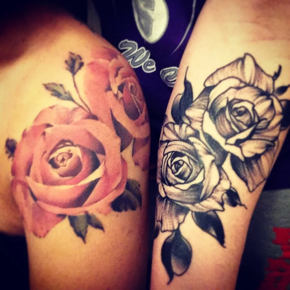 Spencer and I got these tattoos to honor and remember our little baby that didn't make it. I feel that it was a girl, and these remind us of her whenever we look at them. 
