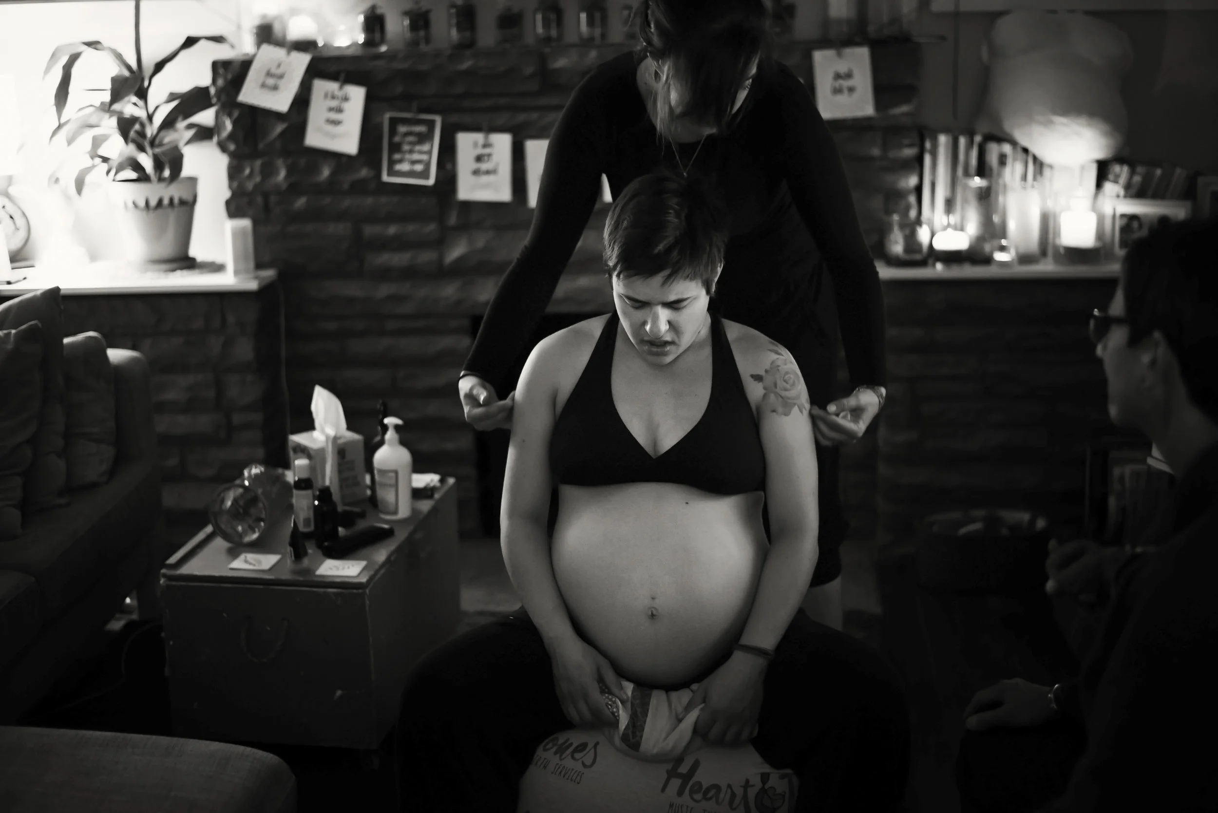 Mary doing "light touch massage" on my shoulders and arms. 