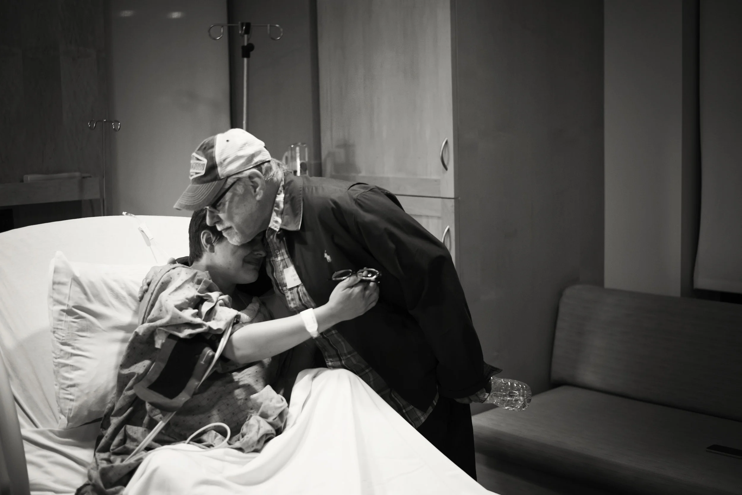 My dad showed up just in time to give me a hug and some much-needed support.
