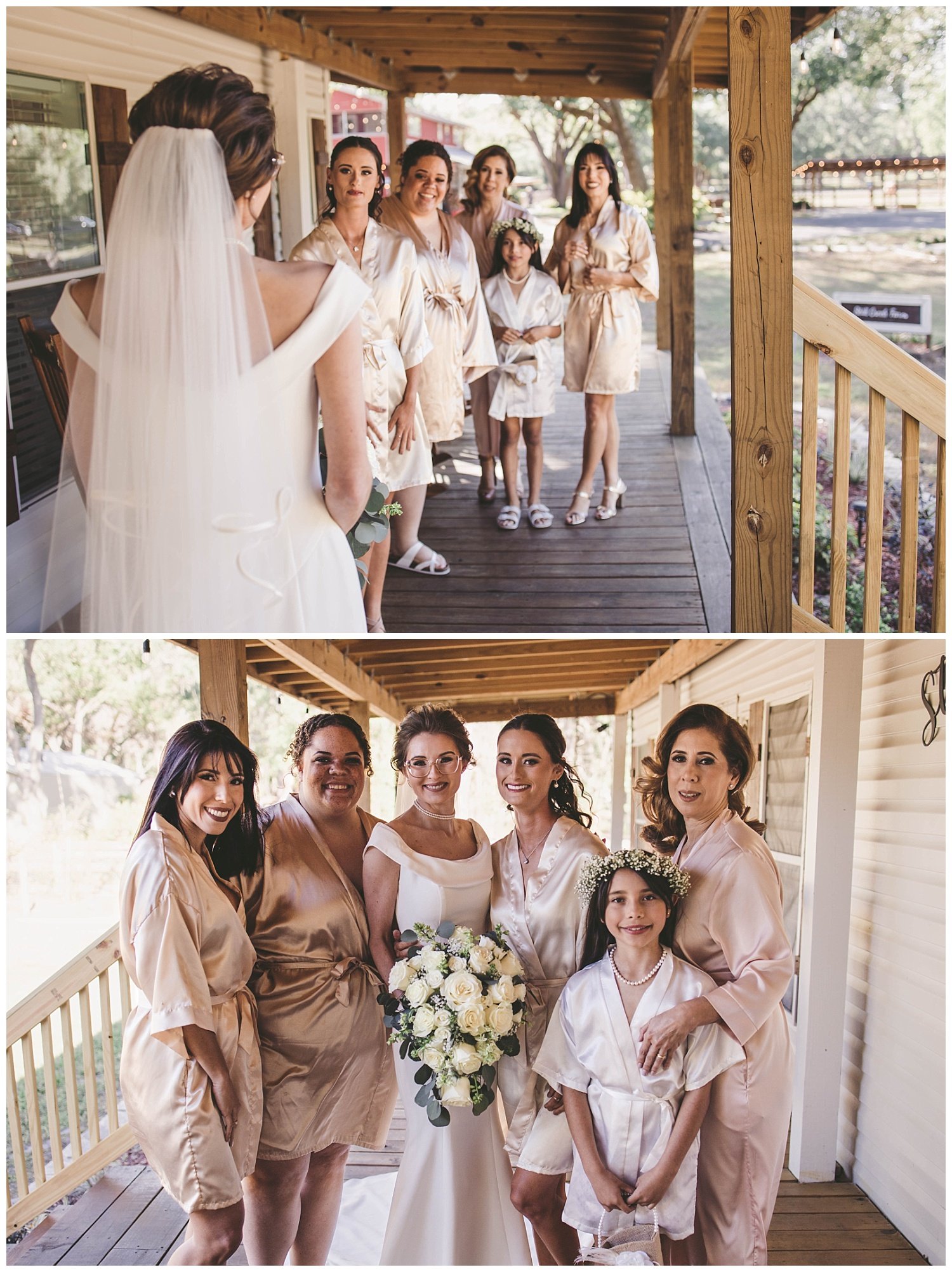 First look with bridesmaids at Still Creek Farm, Lakeland, FL