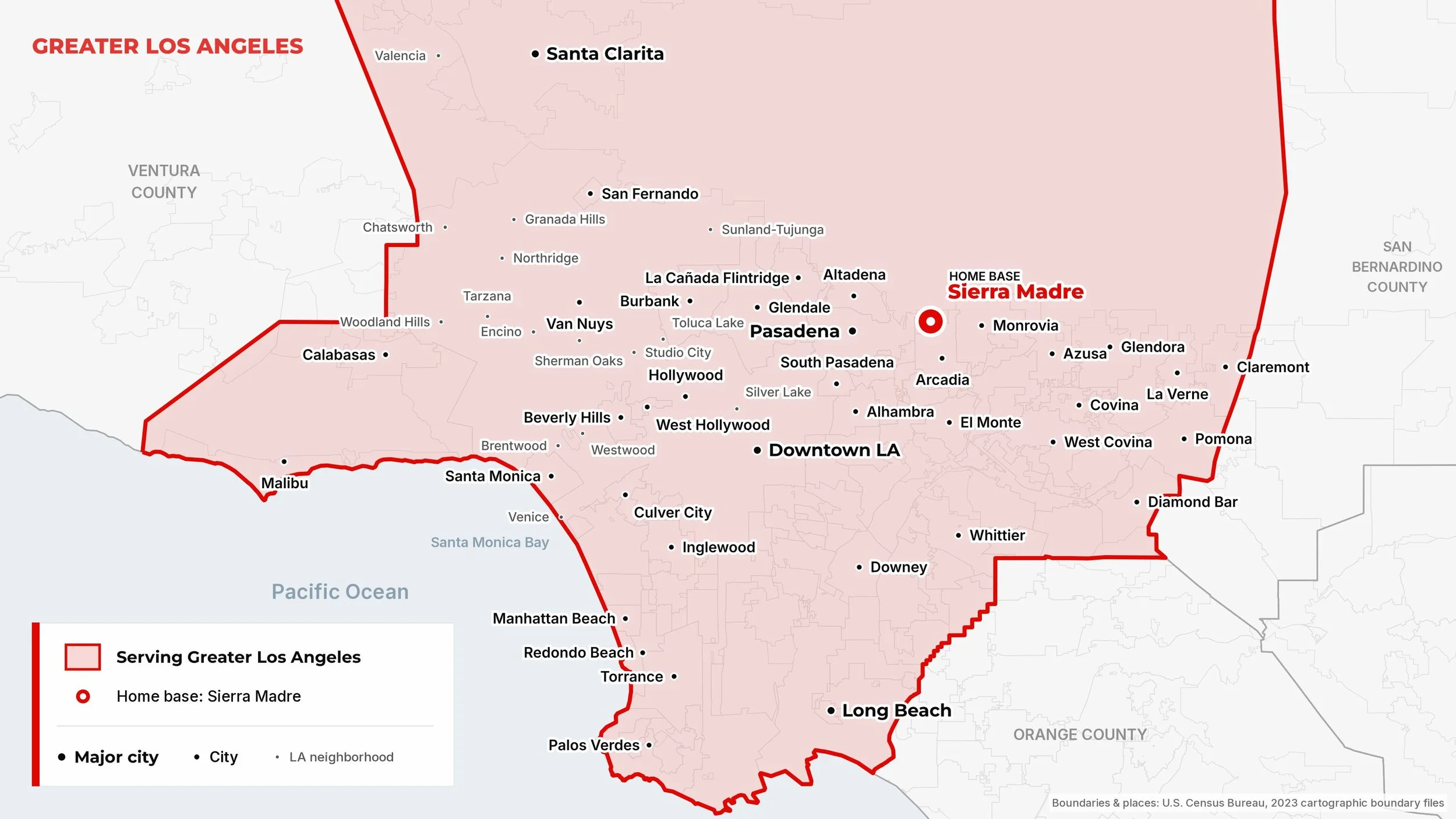 AR Pro Retrofitter service area: Greater Los Angeles