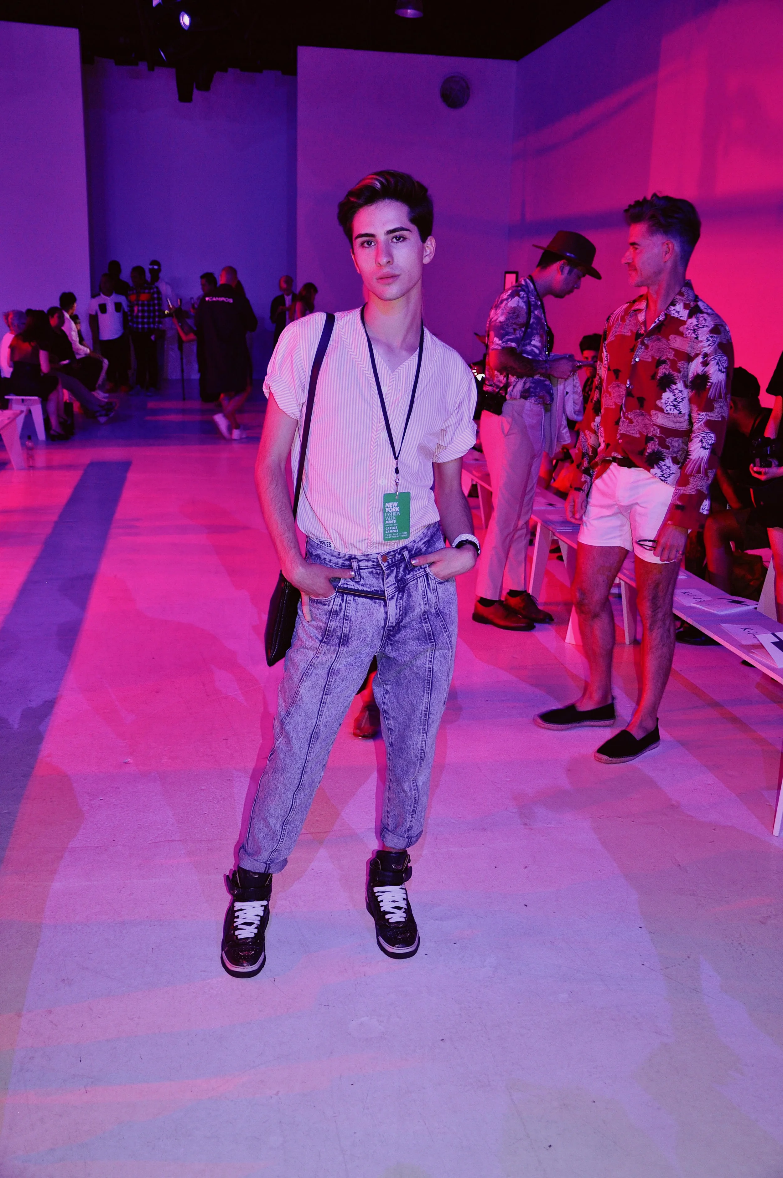 Prior to showtime, sporting my NYFWM Day 2 look.