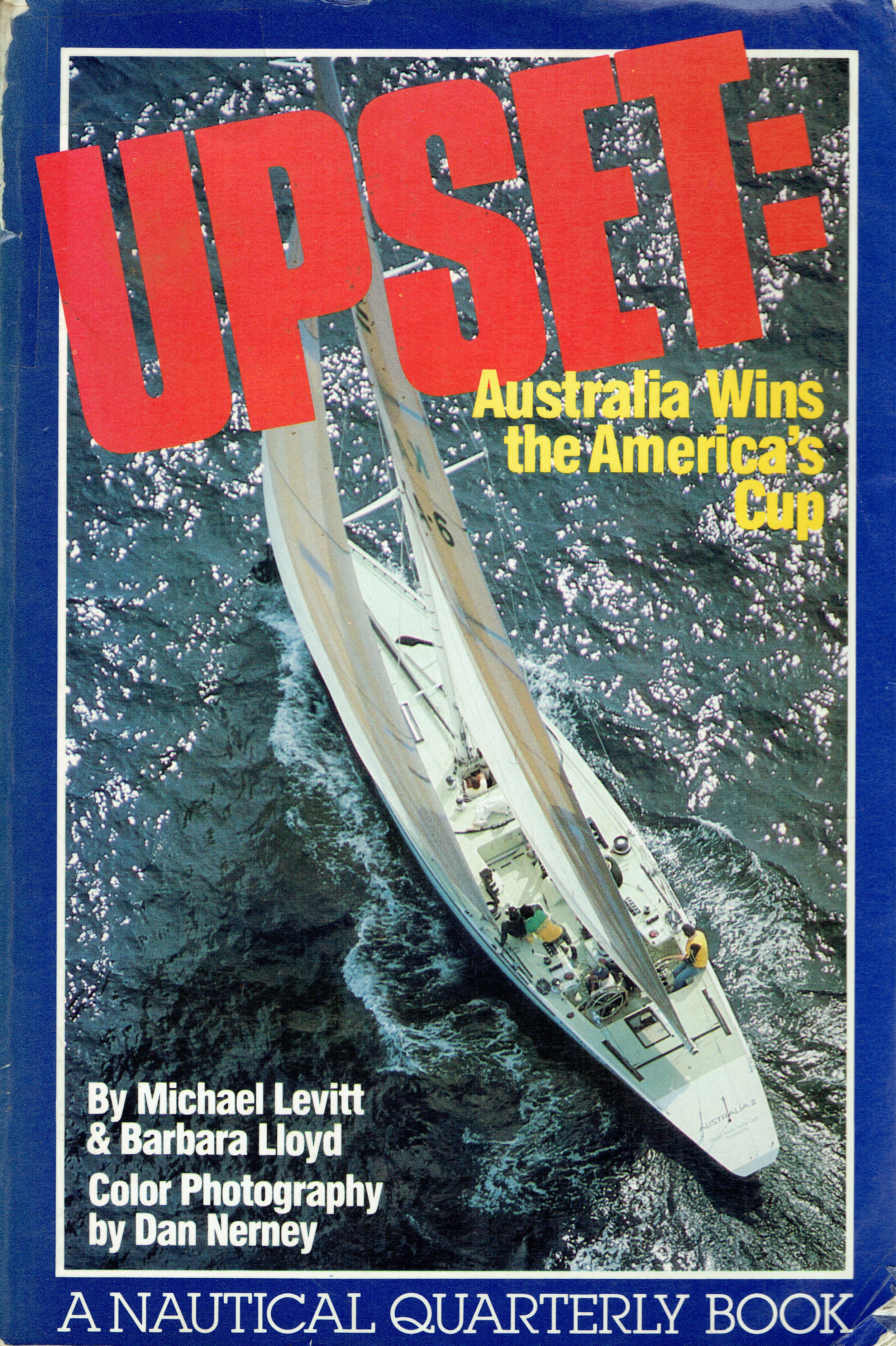 Framed poster celebrating Australia II winning 1983 America's Cup