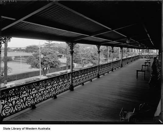  VEIW FROM ESPLANADE HOTEL BALCONY, 1934  Image courtesy of State Library of Western Australia: 102462PD 