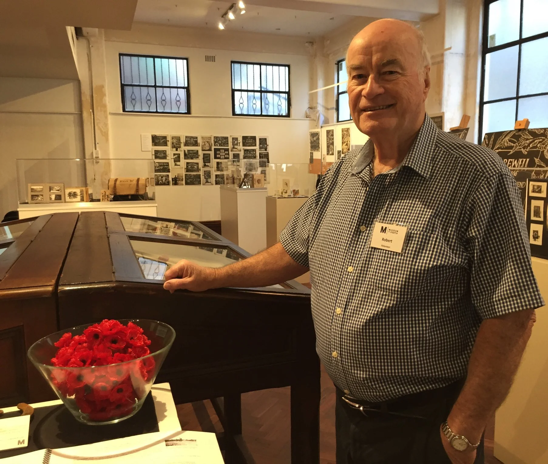 Robert McLoughlin, one of our fabulous Gallery attendants, recently celebrated the milestone of 50 years since his arrival in Perth!
