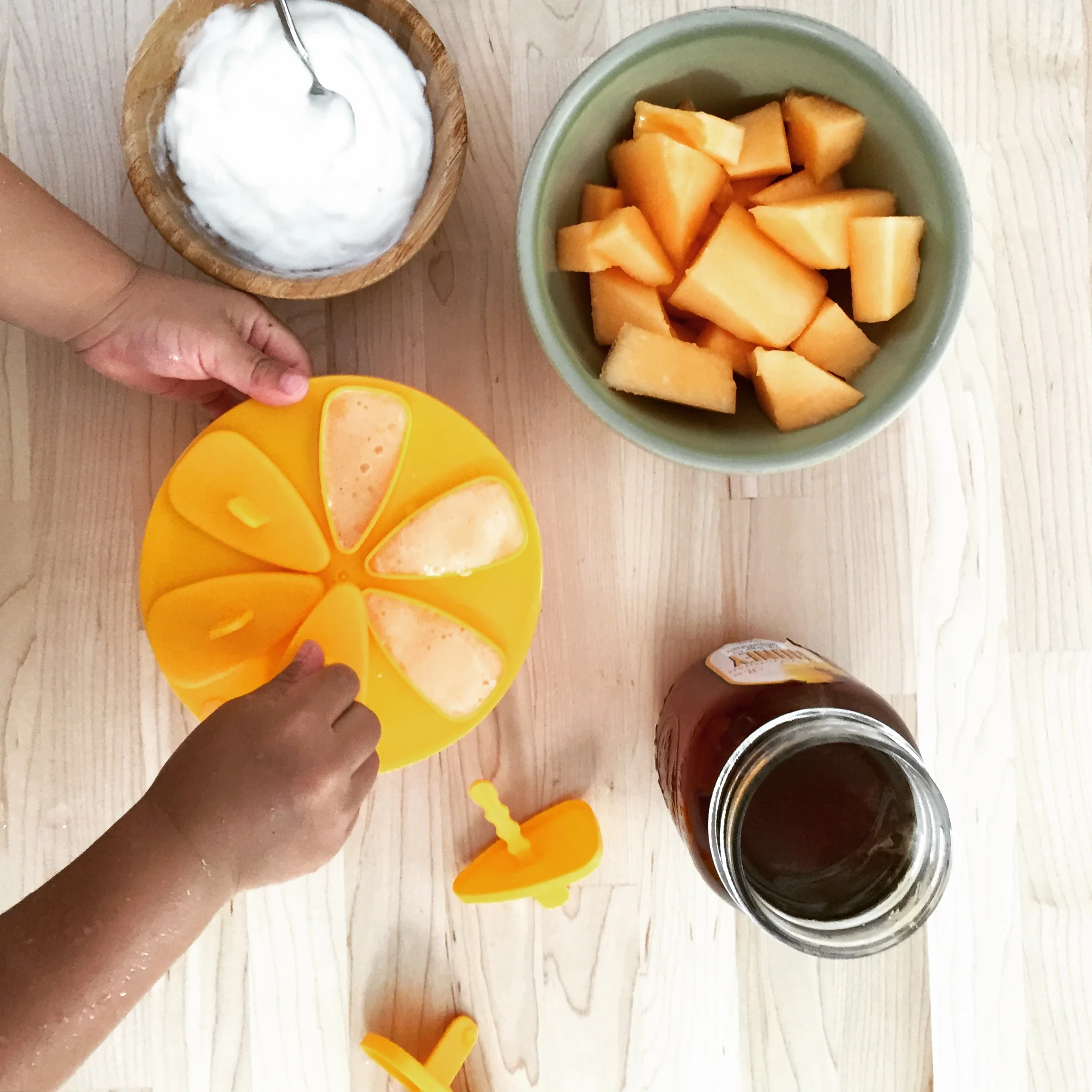 Kyan's Menu - Cantaloupe Honey Yogurt Popsicle