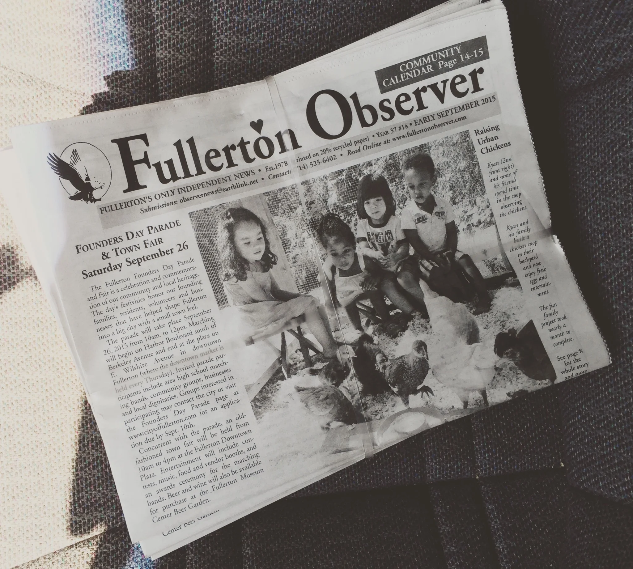 Front Page on Fullerton Observer !!